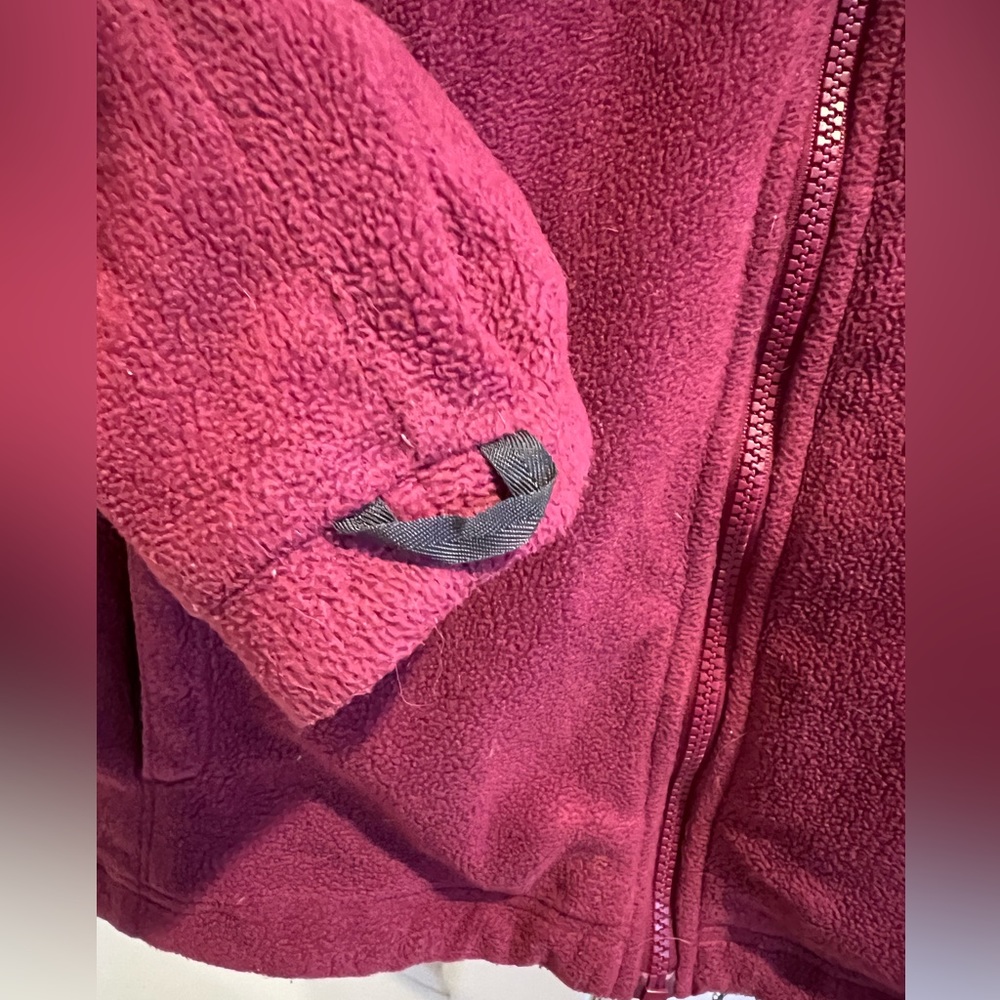 COLUMBIA ZipUp Fleece Jacket w Pockets - Merlot Red - Picture 8 of 9